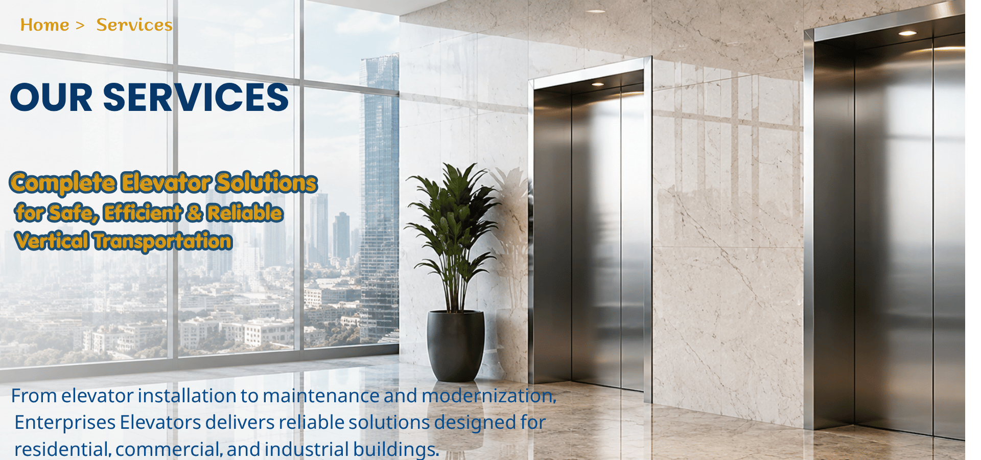 Enterprises services hero section